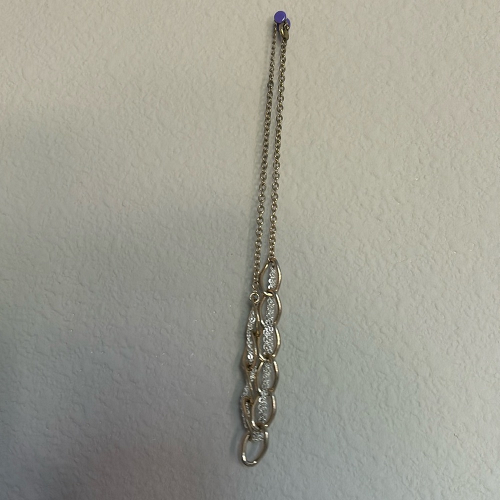 Monet gold and silver chain link strand necklace short